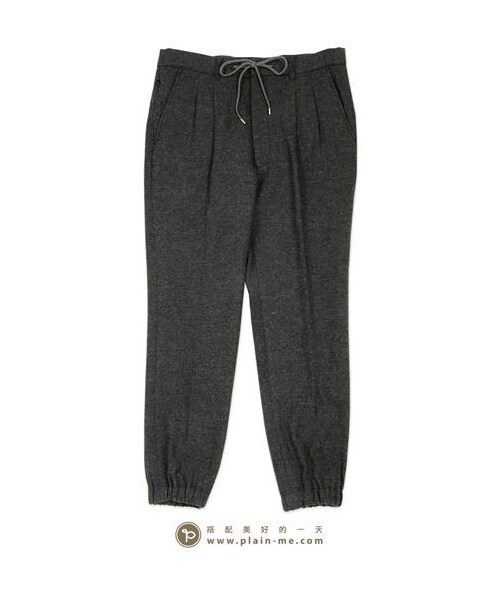 plain-me（プレインミー）の「毛料抽繩縮口Easy Pants（パンツ・メンズ・淺灰/深灰・S/M/L）」の6枚目の写真