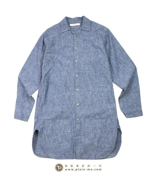 plain-me(プレインミー)の「鬆身剪裁外套式牛津襯衫(その他・メンズ・白/藍・UN)」の7枚目の写真