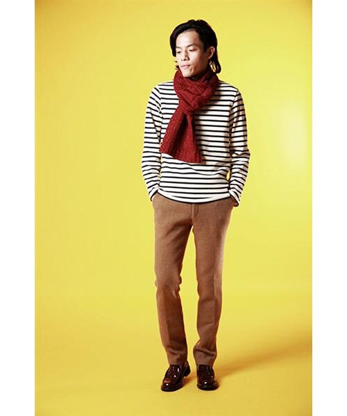 SAINT JAMES（セントジェームス）の「Meridien厚織純棉條紋衫（その他・メンズ・白藍/灰黑・S/M/L）」の5枚目の写真