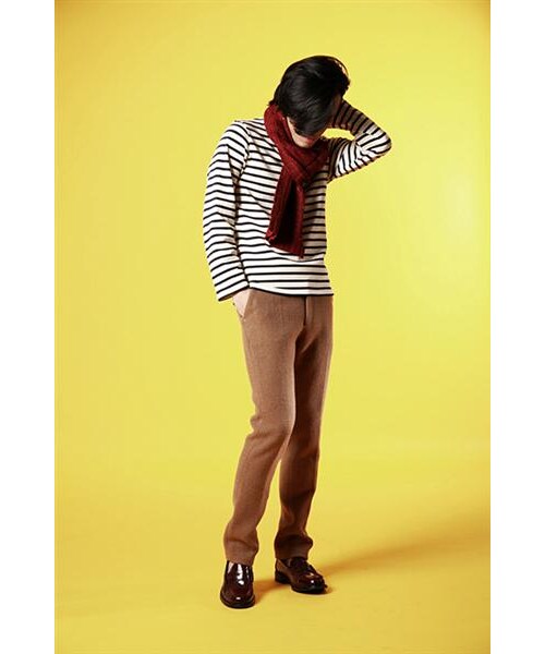 SAINT JAMES（セントジェームス）の「Meridien厚織純棉條紋衫（その他・メンズ・白藍/灰黑・S/M/L）」の7枚目の写真