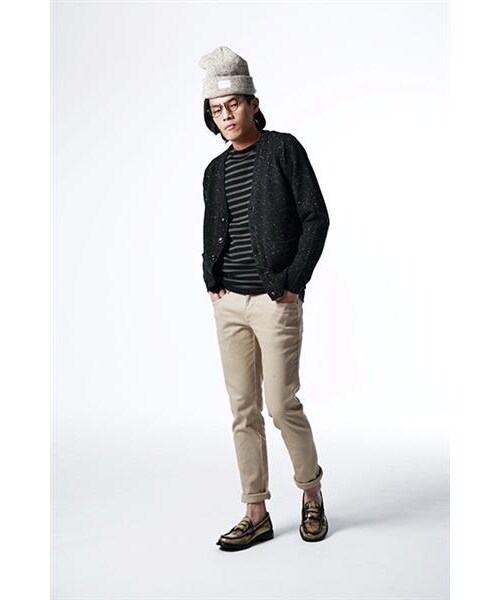 SAINT JAMES（セントジェームス）の「Meridien厚織純棉條紋衫（その他・メンズ・白藍/灰黑・S/M/L）」の15枚目の写真