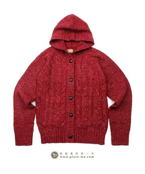 VIBGYOR（ヴィブジョー）の「麻花織紋開扣連帽外套（その他・メンズ・灰/酒紅/綠/藍・S/M/L）」の6枚目の写真