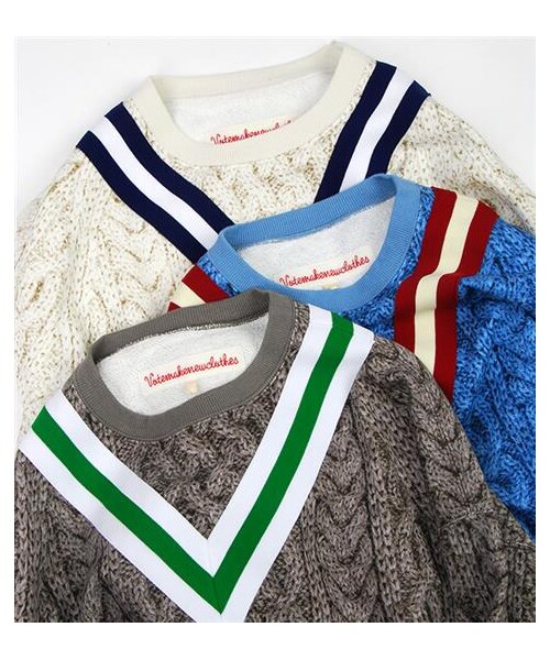 VOTE MAKE NEW CLOTHES（ボートメイクニュークローズ）の「TENNIS 3D BIG SWT（その他・メンズ・白/灰/藍・S）」の15枚目の写真