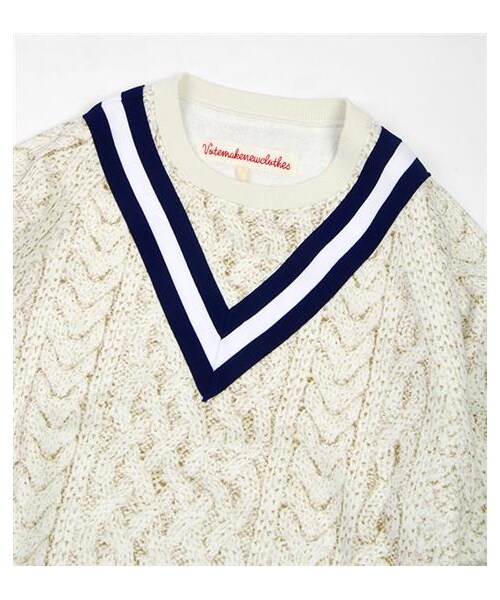 VOTE MAKE NEW CLOTHES（ボートメイクニュークローズ）の「TENNIS 3D BIG SWT（その他・メンズ・白/灰/藍・S）」の2枚目の写真