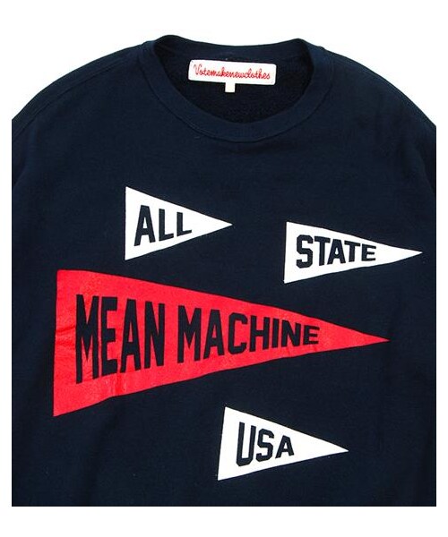 VOTE MAKE NEW CLOTHES（ボートメイクニュークローズ）の「MEAN MACHINE FLAG BIG SWT（その他・メンズ・白/藍・S）」の5枚目の写真