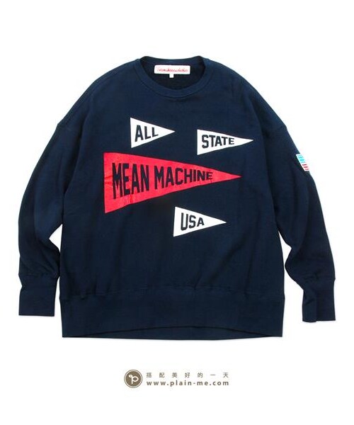 VOTE MAKE NEW CLOTHES（ボートメイクニュークローズ）の「MEAN MACHINE FLAG BIG SWT（その他・メンズ・白/藍・S）」の4枚目の写真
