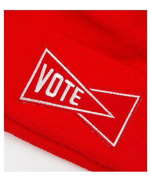VOTE MAKE NEW CLOTHES（ボートメイクニュークローズ）の「VOTE FLAG WATCH CAP（その他・メンズ・紅/深藍・UN）」の3枚目の写真
