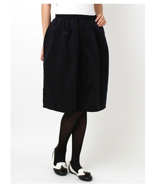 Green Parks fuuwa（グリーンパークスフーワ）の「・B コーデュロイフレアスカート（スカート・レディース・オフホワイト/グレー/ボルドー/ベージュ/グリーン/ブルー/ネイビー・M/L）」の6枚目の写真