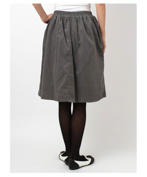 Green Parks fuuwa（グリーンパークスフーワ）の「・B コーデュロイフレアスカート（スカート・レディース・オフホワイト/グレー/ボルドー/ベージュ/グリーン/ブルー/ネイビー・M/L）」の10枚目の写真