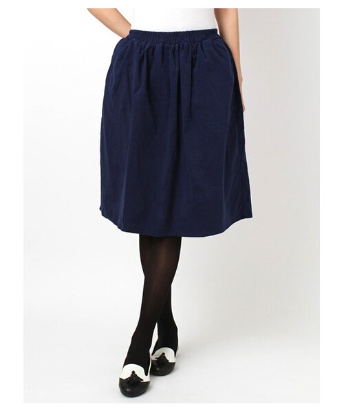 Green Parks fuuwa（グリーンパークスフーワ）の「・B コーデュロイフレアスカート（スカート・レディース・オフホワイト/グレー/ボルドー/ベージュ/グリーン/ブルー/ネイビー・M/L）」の5枚目の写真