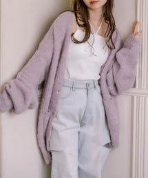 OLIVE des OLIVE | 【WEB限定カラーあり】ミックス起毛Ｖネックカーディガン(カーディガン/ボレロ)