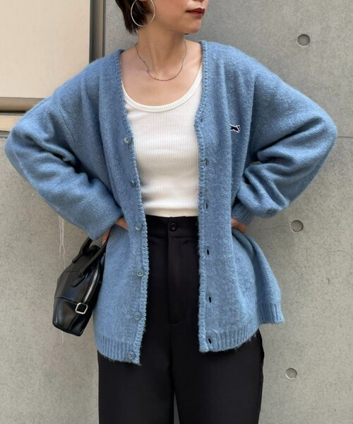 CIAOPANIC(チャオパニック)の「【2022AW】【PENNEYS/ぺニーズ】別注 FOX シャギーカーディガン(カーディガン/ボレロ・レディース・イエロー/グリーン/ブルー/パープル/ブラック・S/M/L)」の4枚目の写真