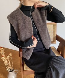 CAPRICIEUX LE'MAGE | ムートンコンパクトベスト(ベスト)