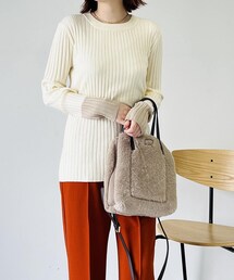 un dix cors | 《予約》【オシャレ見え】ワイドリブ配色スリーブプルオーバー(ニット/セーター)