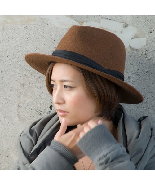 STORES.jp（ストアーズドットジェーピー）の「ツバ広 中折れリボンハット メンズ＆レディース（ハット・レディース・その他）」の2枚目の写真