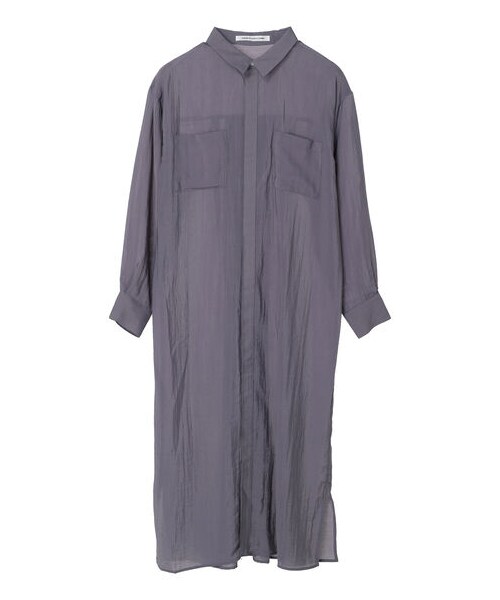 GARAGE OF GOOD CLOTHING(ガレージオブグッドクロージング)の「バックタックシャツワンピース(ワンピース/ドレス・ブラック/ベージュ/サックスブルー・F)」の1枚目の写真