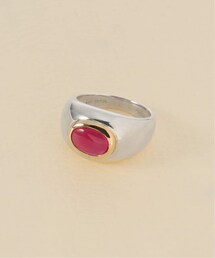 【enasoluna/エナソルーナ】Oval stone ring：ピンキーリング