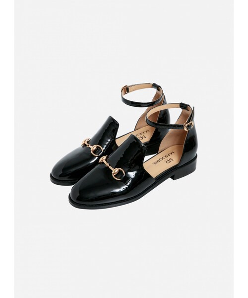 Marjorie（マージョリー）の「魔幻時刻，真皮金屬釦飾環帶平底鞋（シューズ・レディース・杏/黑・230/235/240/245/250）」の18枚目の写真