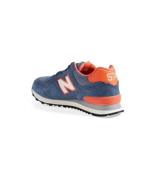 NEW BALANCE(ニューバランス)の「New Balance '574' Sneaker (Women)(スニーカー・レディース・Navy/ Orange・9 B)」の2枚目の写真