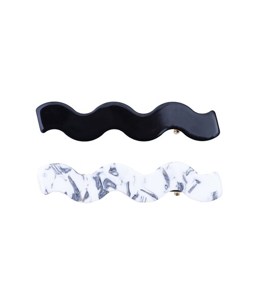 3coins（3coins）の「ナミナミアセチクリップ2個セット（その他ヘアアクセサリー・レディース・ベージュ/ピンク/グレー/ブラック・0）」の2枚目の写真