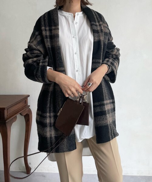 DouDou（ドゥドゥ）の「イタリアンエアリーハーフコート（その他アウター・レディース・ブラウン/モカ/グレー/ブラック・F）」の3枚目の写真