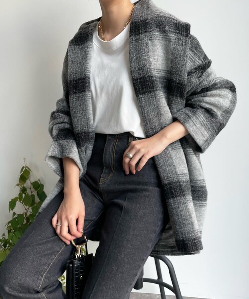 DouDou（ドゥドゥ）の「イタリアンエアリーハーフコート（その他アウター・レディース・ブラウン/モカ/グレー/ブラック・F）」の2枚目の写真