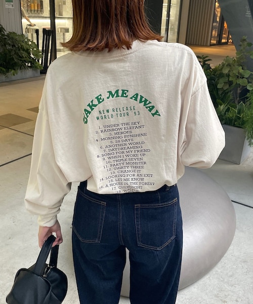 DISCOAT（ディスコート）の「USAコットンツアーロゴロンTシャツ（Tシャツ/カットソー・メンズ・オフホワイト/ライトグレー/チャコールグレー・F）」の2枚目の写真