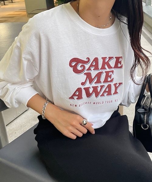 DISCOAT（ディスコート）の「USAコットンツアーロゴロンTシャツ（Tシャツ/カットソー・メンズ・オフホワイト/ライトグレー/チャコールグレー・F）」の3枚目の写真