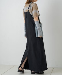 Kastane | 【サイズ展開あり】ストレッチデニムフリンジジャンスカ(ワンピース)