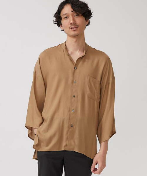 THEE（シー）の「キモノスリーブシャツ（シャツ/ブラウス・メンズ・BLK/BGE/TAN・1/2）」の2枚目の写真