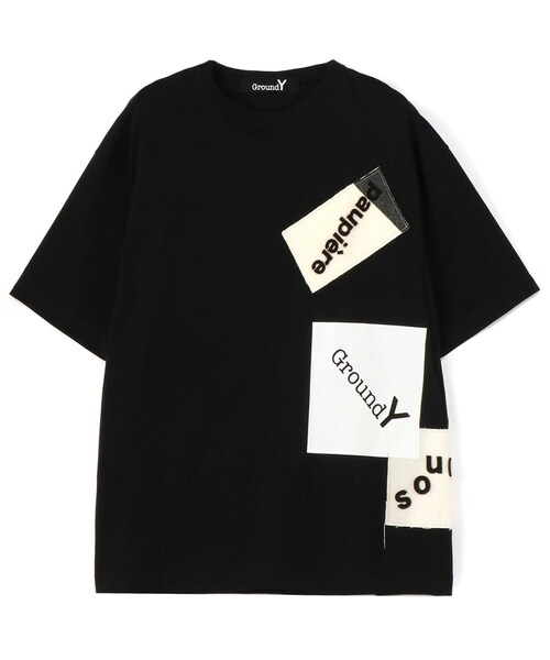Ground Y（グラウンドワイ）の「PATCHWORK CUT A（Tシャツ/カットソー・メンズ・WHT/BLK・4）」の2枚目の写真