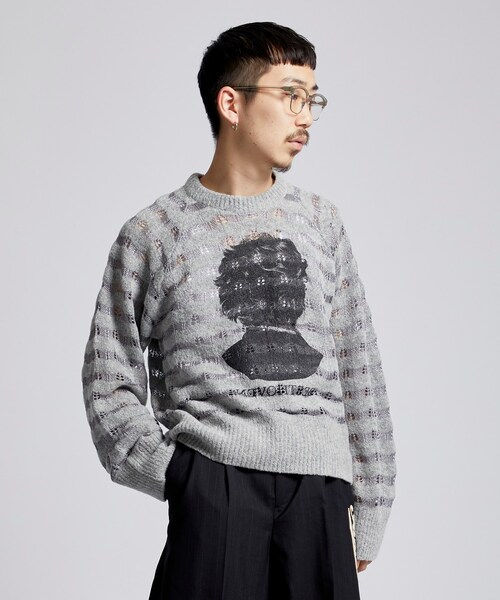 MASU（エムエーエスユー）の「REVERSE BEETHOVEN SWEATER（ニット/セーター・メンズ・WHT/GRY・44/46）」の2枚目の写真