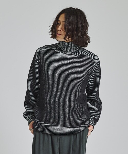 FUMITO GANRYU(フミトガンリュウ)の「Ambient ribbed knit(ニット/セーター・メンズ・GRY/PNK・1/2/3)」の1枚目の写真