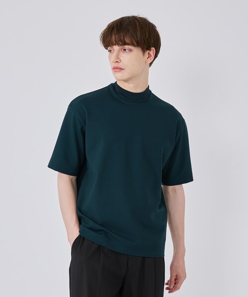 UNITED TOKYO（ユナイテッドトウキョウ）の「HIGH-STRETCH  リブネックT（Tシャツ/カットソー・メンズ・WHT/D.GRN/OLV/NVY・1/2/3）」の2枚目の写真
