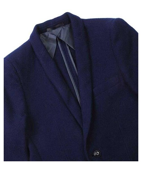 plain-me（プレインミー）の「軟呢織紋圍巾領單釦西裝外套（その他・メンズ・深灰/深藍・S/M/L）」の7枚目の写真