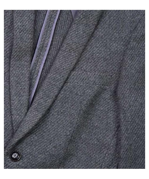 plain-me（プレインミー）の「軟呢織紋圍巾領單釦西裝外套（その他・メンズ・深灰/深藍・S/M/L）」の2枚目の写真
