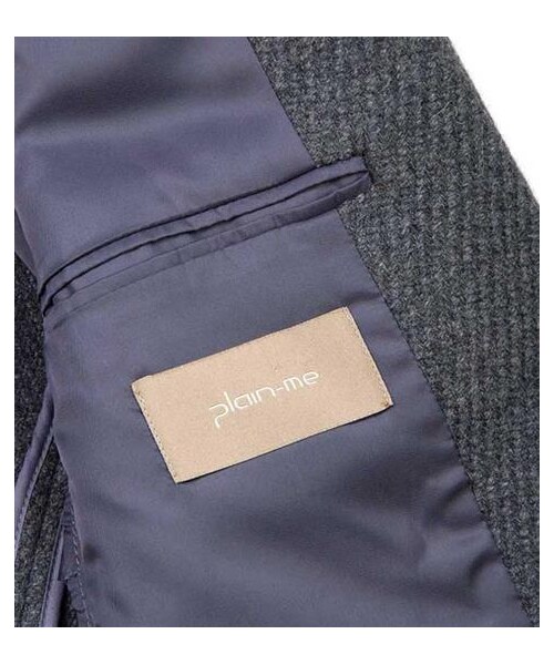 plain-me（プレインミー）の「軟呢織紋圍巾領單釦西裝外套（その他・メンズ・深灰/深藍・S/M/L）」の5枚目の写真