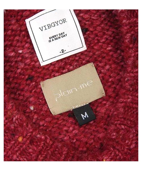 VIBGYOR（ヴィブジョー）の「麻花織紋圓領毛衣（その他・メンズ・灰/酒紅/綠・S/M/L）」の5枚目の写真