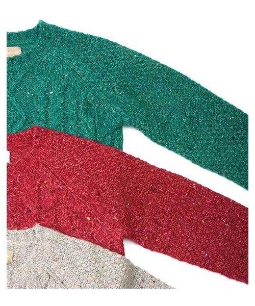 VIBGYOR（ヴィブジョー）の「麻花織紋圓領毛衣（その他・メンズ・灰/酒紅/綠・S/M/L）」の2枚目の写真