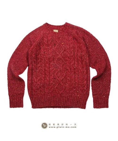 VIBGYOR（ヴィブジョー）の「麻花織紋圓領毛衣（その他・メンズ・灰/酒紅/綠・S/M/L）」の4枚目の写真