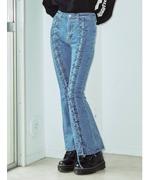 jouetie | センターレースアップフィットフレアパンツ(デニムパンツ)