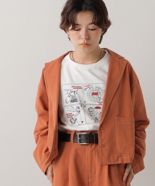 DOUBLE NAME（ダブルネーム）の「2つボタンショート丈ジャケット（ジャケット/アウター・レディース・クロ/カーキ/テラコッタ・FREE）」の4枚目の写真