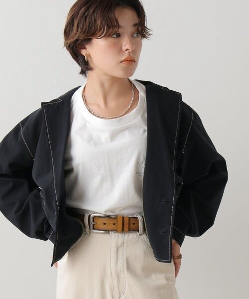 DOUBLE NAME（ダブルネーム）の「2つボタンショート丈ジャケット（ジャケット/アウター・レディース・クロ/カーキ/テラコッタ・FREE）」の19枚目の写真