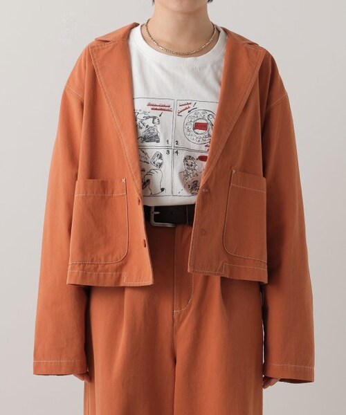 DOUBLE NAME（ダブルネーム）の「2つボタンショート丈ジャケット（ジャケット/アウター・レディース・クロ/カーキ/テラコッタ・FREE）」の8枚目の写真