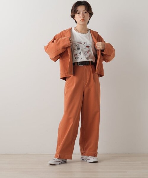 DOUBLE NAME（ダブルネーム）の「2つボタンショート丈ジャケット（ジャケット/アウター・レディース・クロ/カーキ/テラコッタ・FREE）」の6枚目の写真