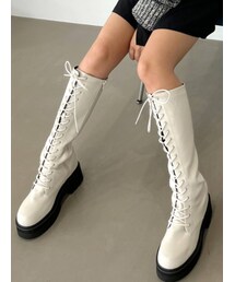 EMODA | ラウンドレースアップブーツ(ブーツ)