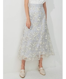MERCURYDUO | メロンチュール刺繍セミフレアスカート(スカート)