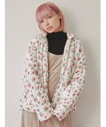merry jenny | floralベロアキルトジャケット(ナイロンジャケット)