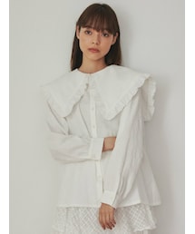 merry jenny | floral コットンbigカラーブラウス(シャツ/ブラウス)