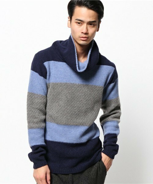 Bitter Ender（ビターエンダー）の「BitterEnder/ビターエンダー/ブロッキングボーダー オフタートル（ニット/セーター